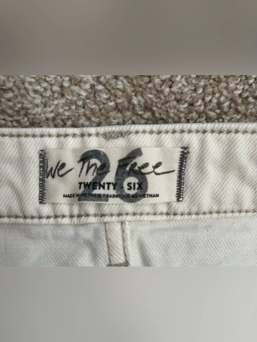 Free People We The Free Bailey Denim Skirt in Coconut Size 26